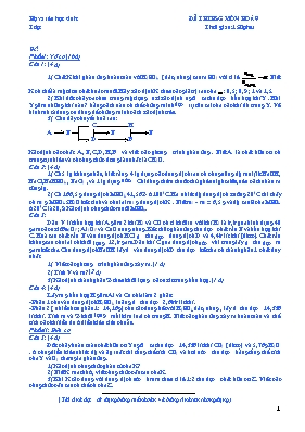 Đề thi học sinh giỏi môn Hóa học 9 (Có đáp án)